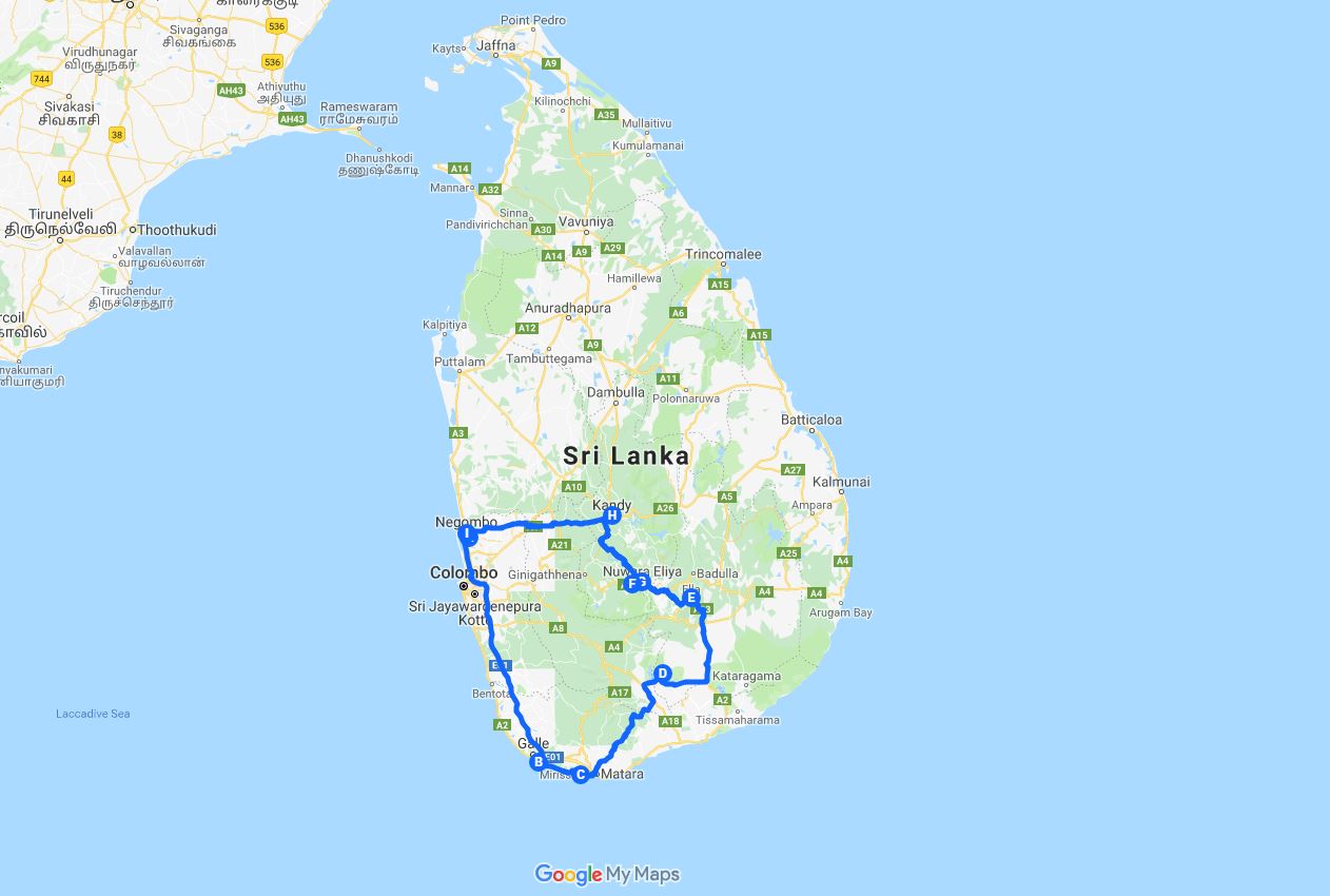 Hai Departe traseu Sri Lanka